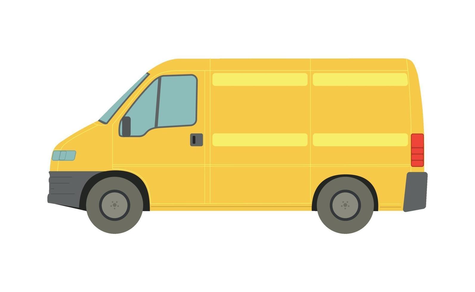 Large yellow van on a white background - Vector