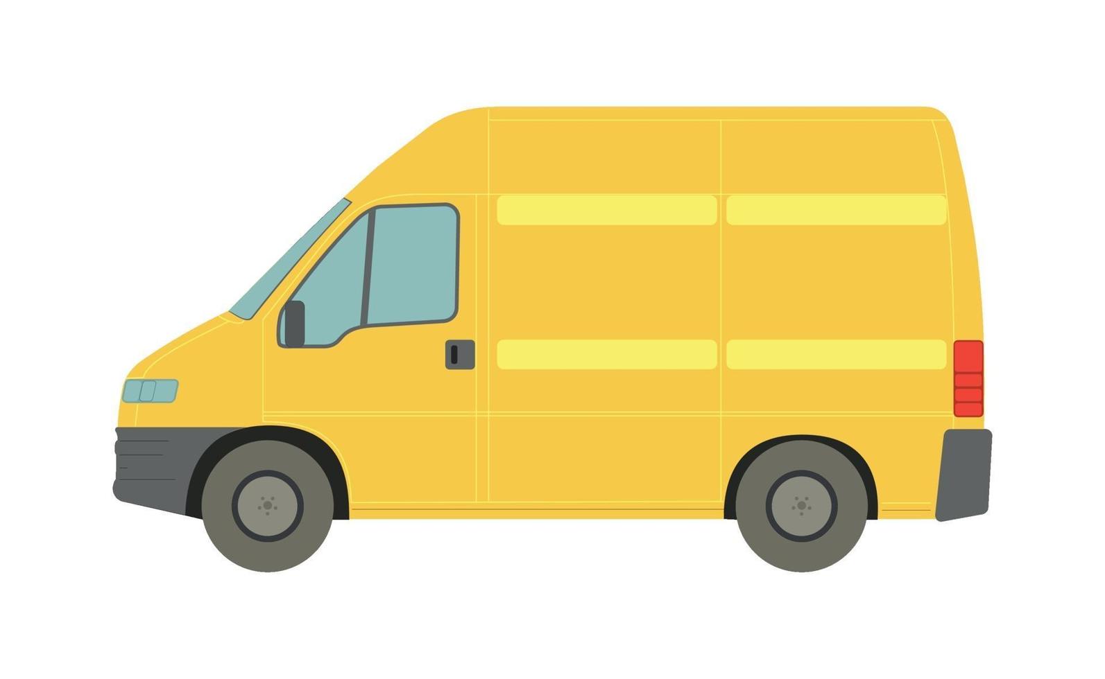 gran furgoneta amarilla sobre un fondo blanco - vector