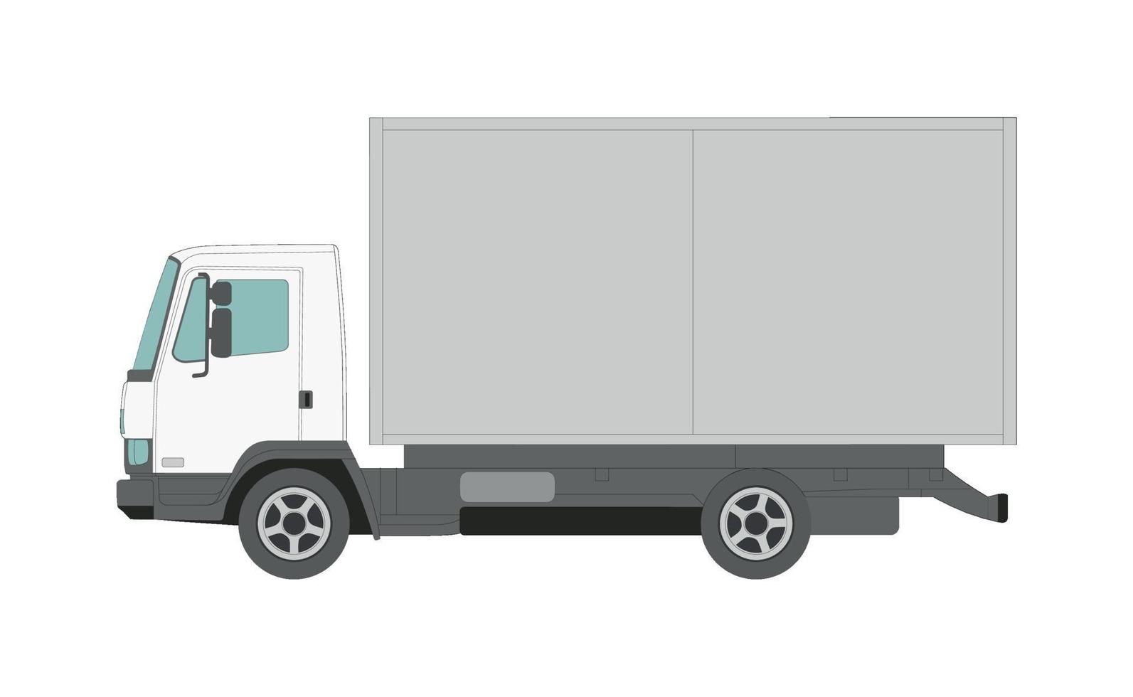 Big white truck on a white background - Vector