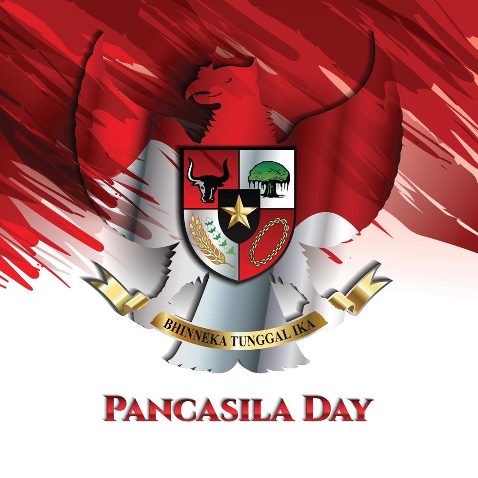 Pancasila Day Garuda Concept vector