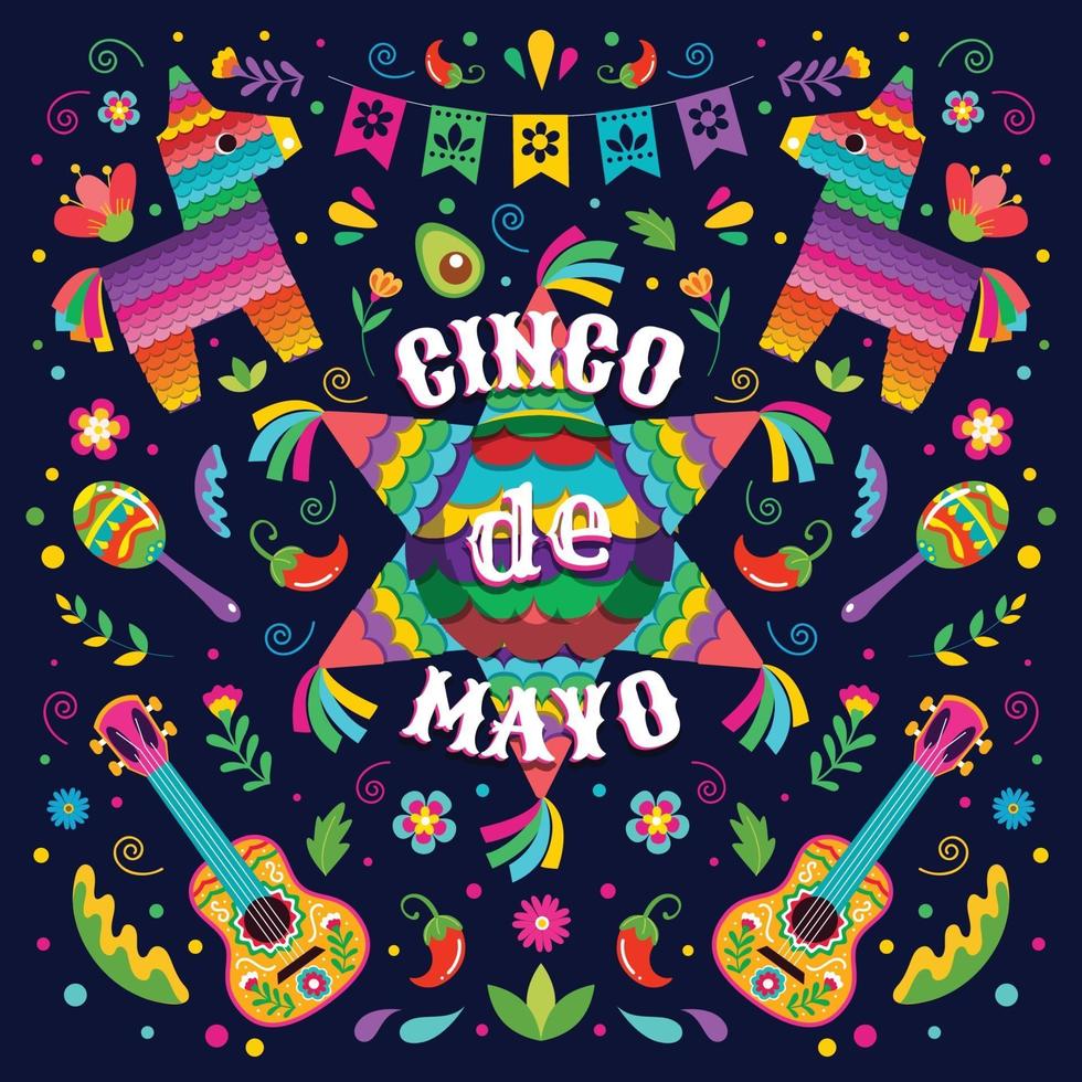 Cinco de Mayo Mexican Pinata Concept vector