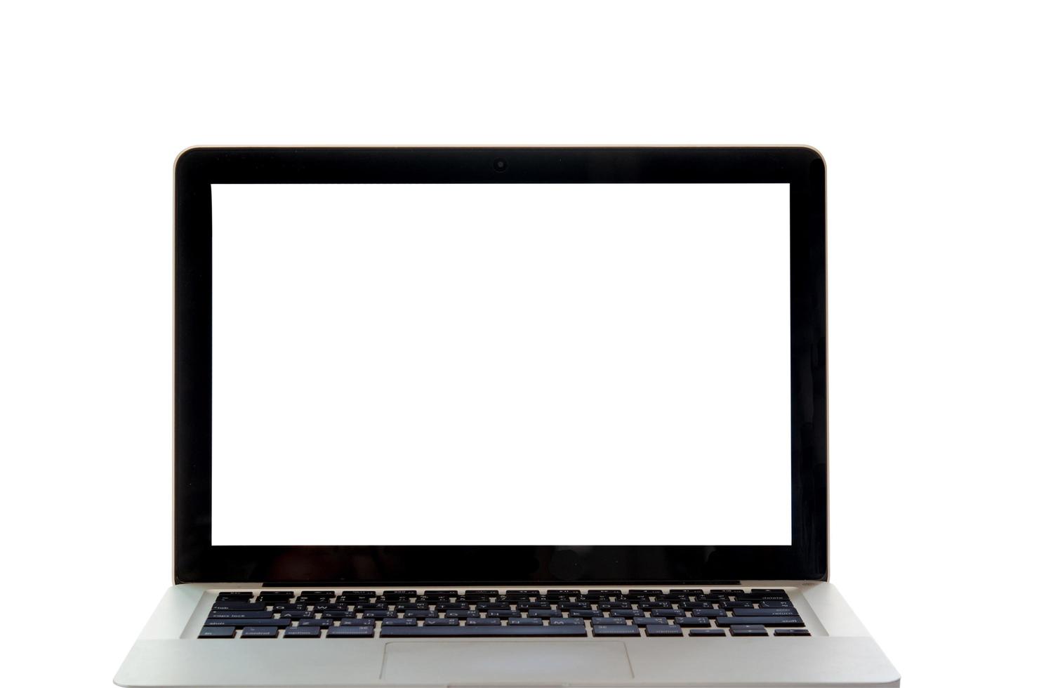 Blank laptop on a white background photo