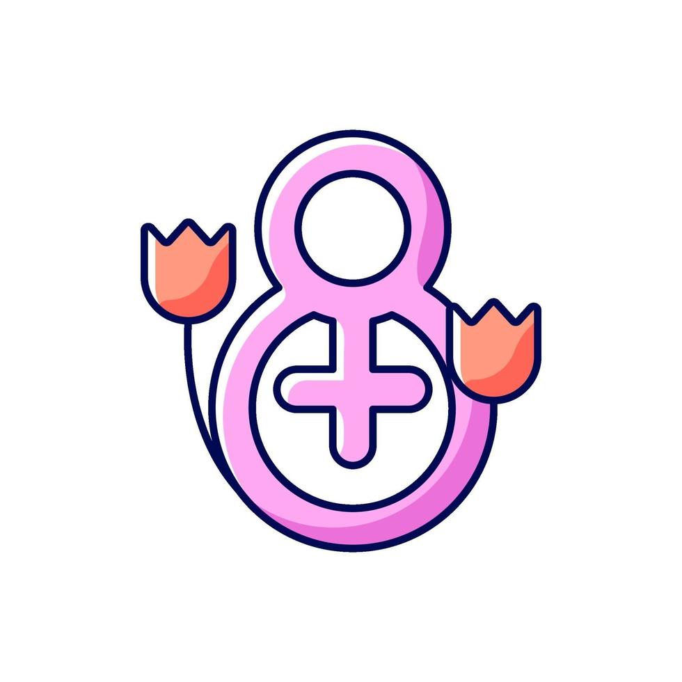 Women day RGB color icon vector