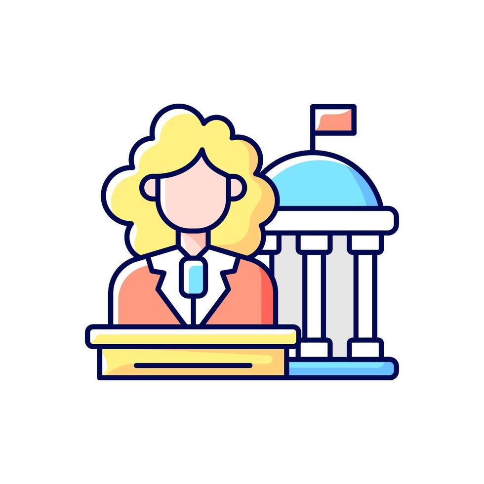 Women in government RGB color icon vector