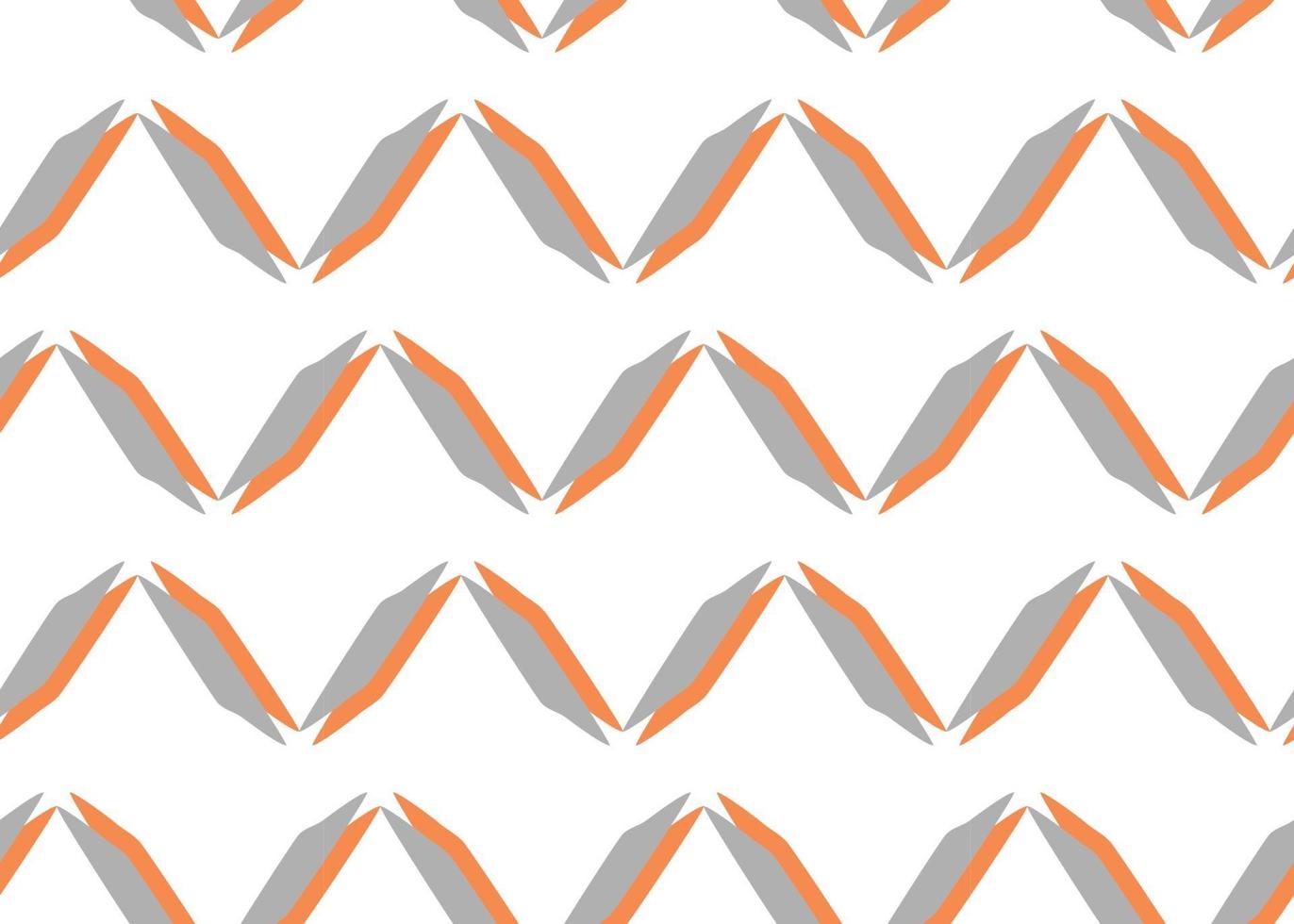Hand drawn, grey, orange, white zig zag seamless pattern vector