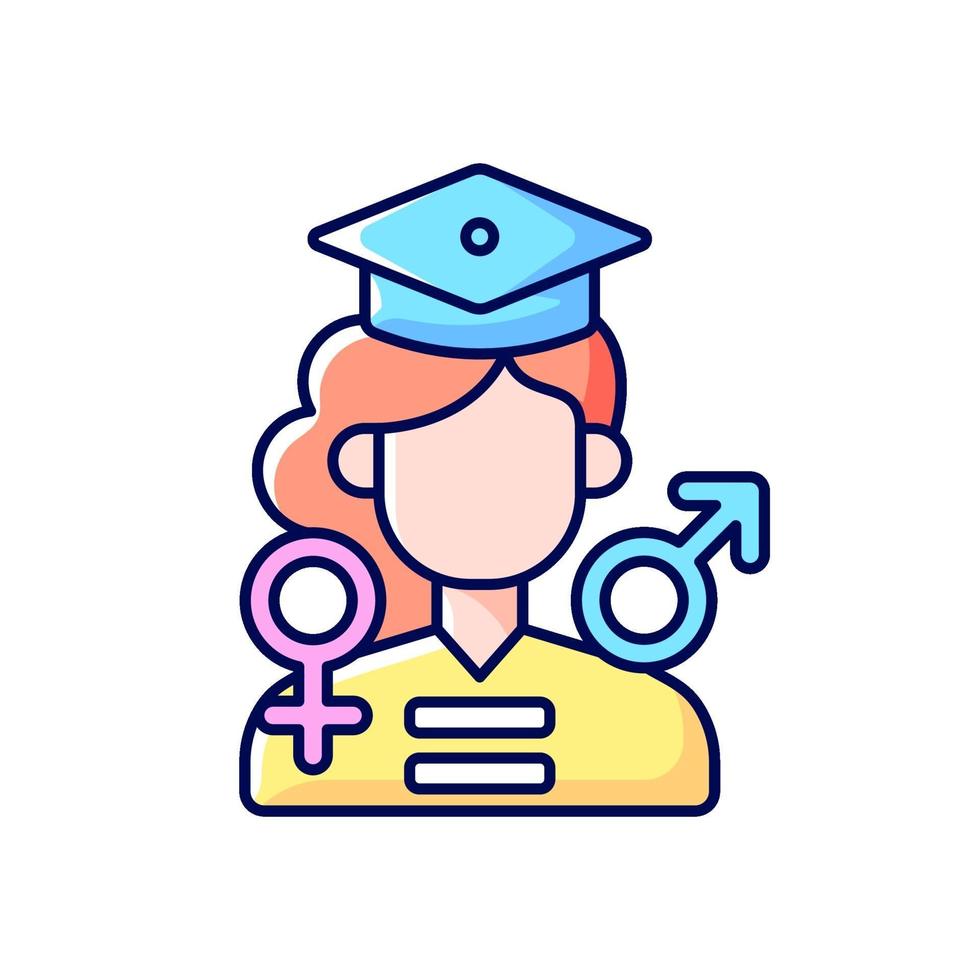 igualdad de oportunidades educativas icono de color rgb vector