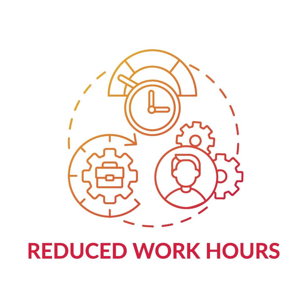 icono de concepto de horas de trabajo reducidas vector