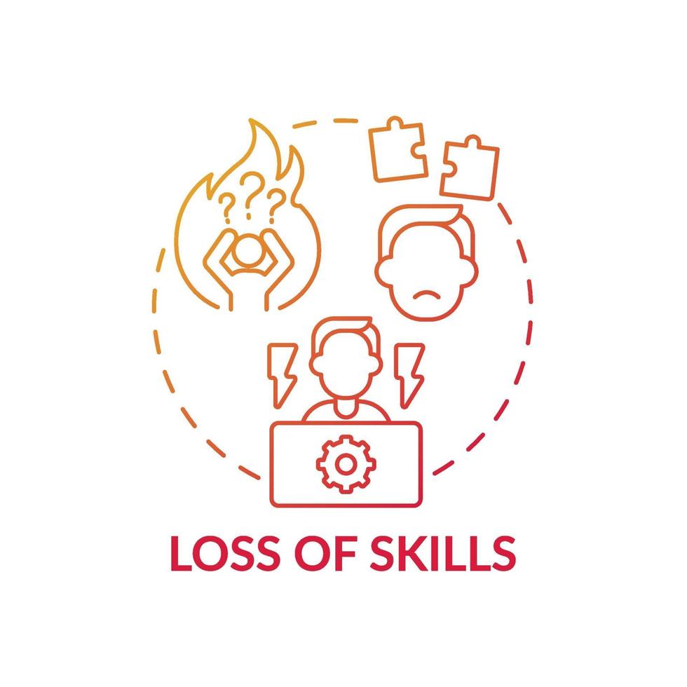 Loss of skills concept icon vector