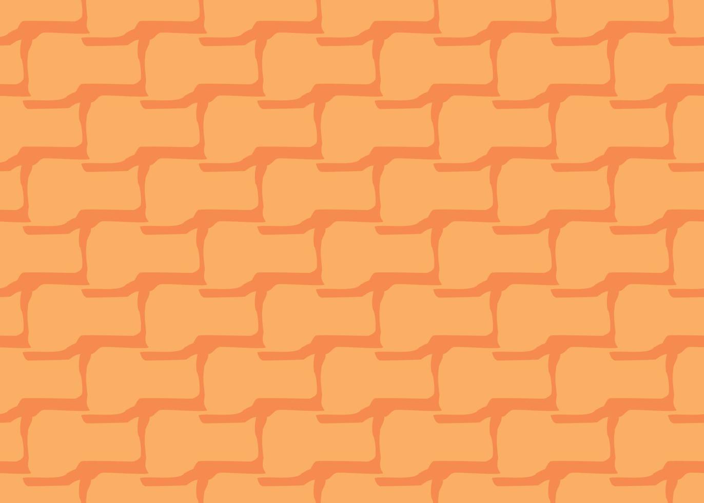 Hand drawn, orange color shapes seamless pattern vector