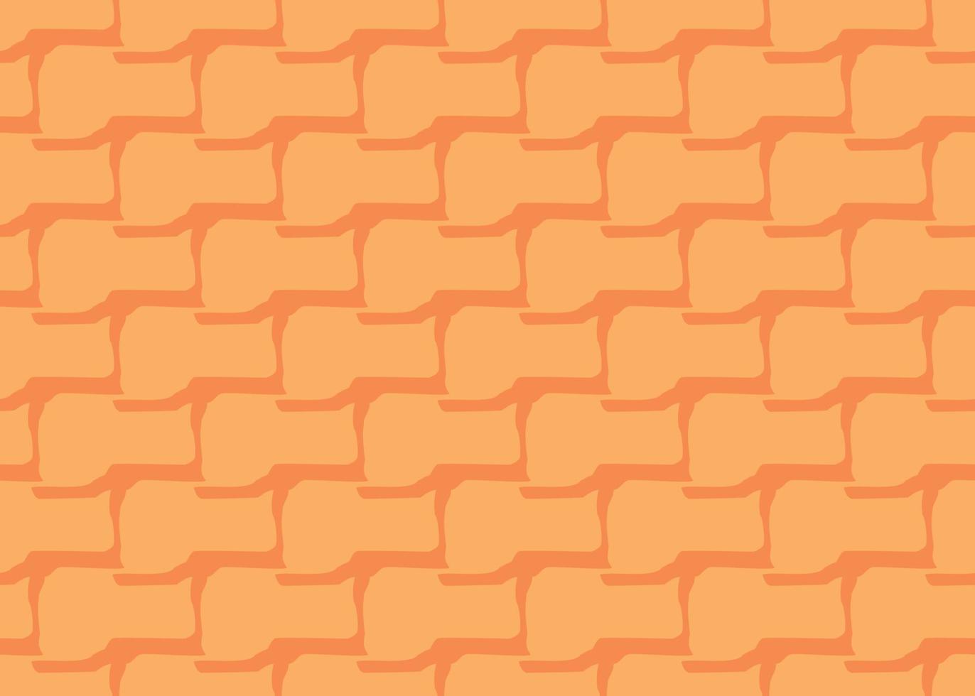 Hand drawn, orange color shapes seamless pattern vector