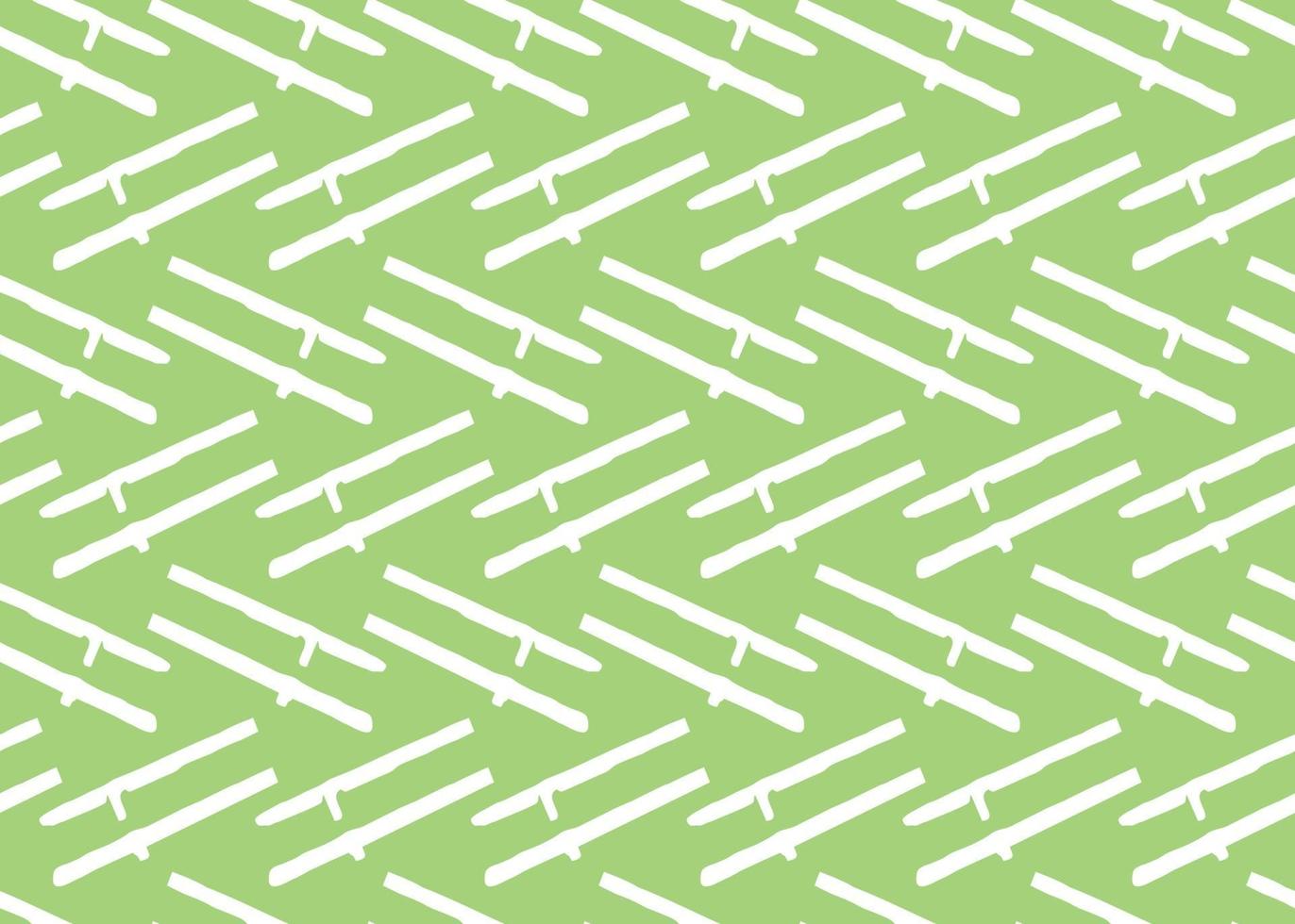 Hand drawn, green, white lines seamless pattern vector