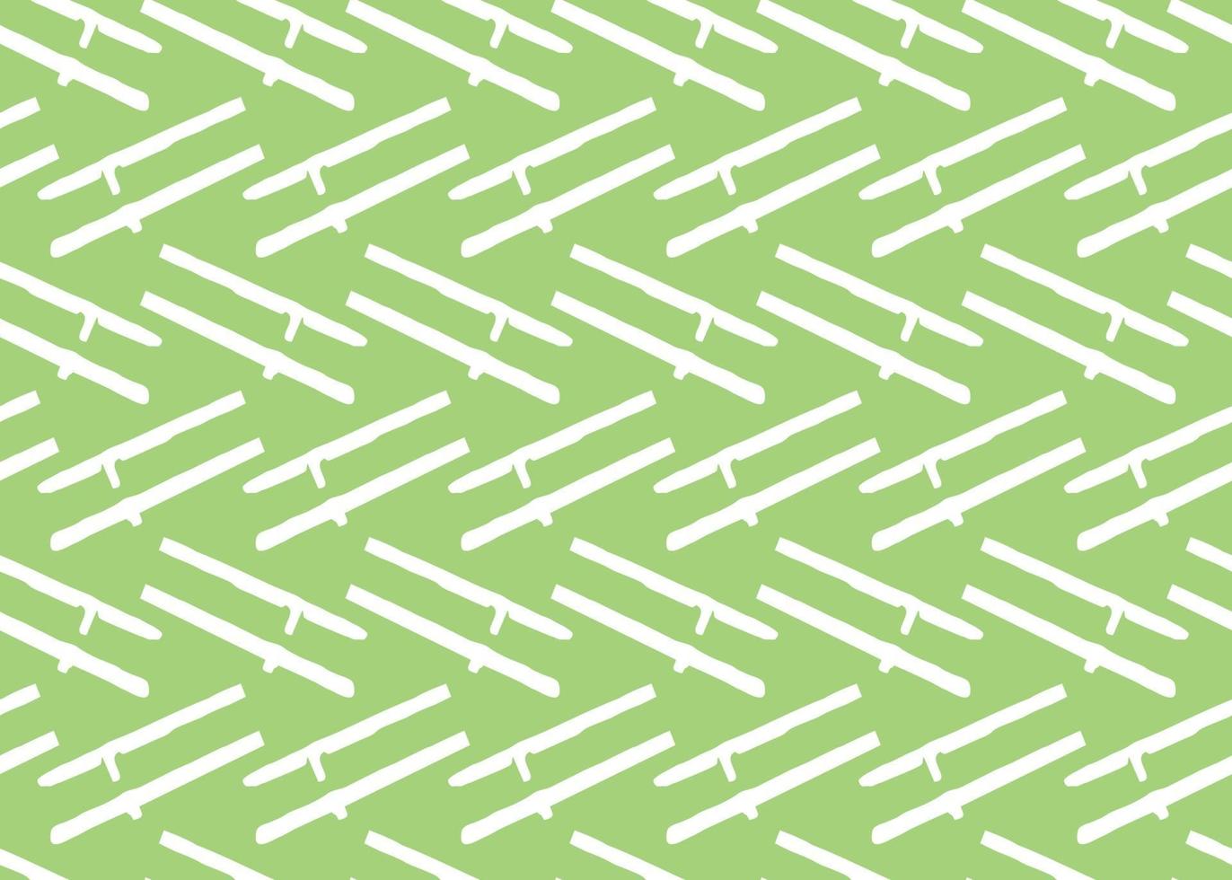 Hand drawn, green, white lines seamless pattern vector