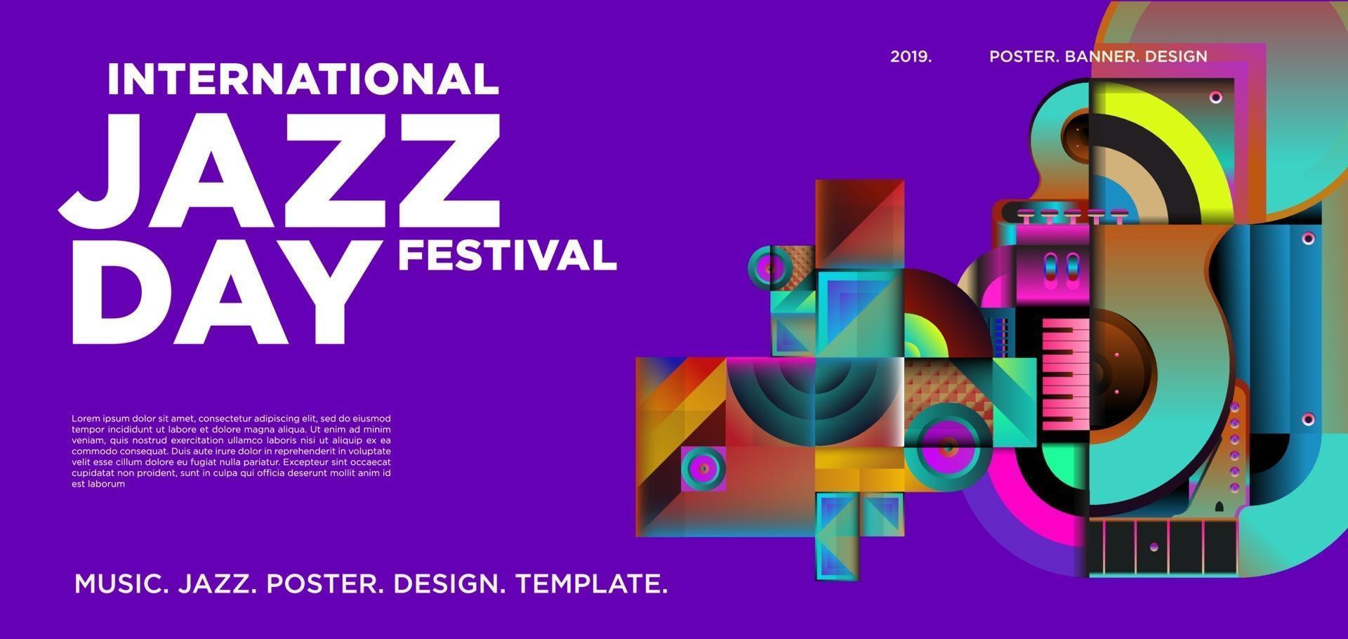 vector colorido diseño de banner del día internacional del jazz