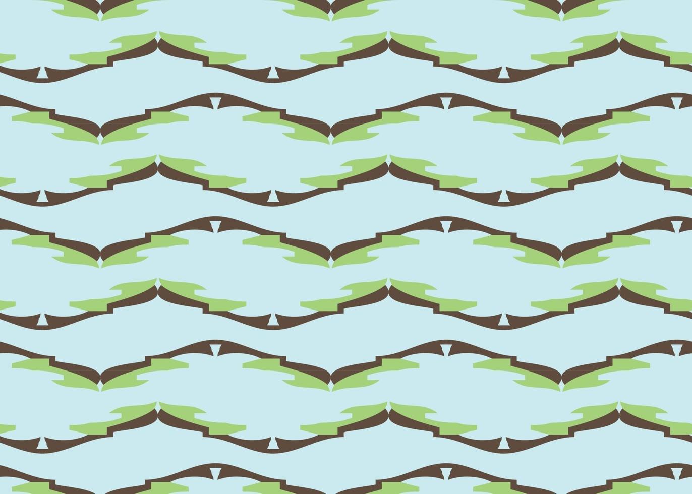 Hand drawn, blue, green, brown color lines seamless pattern vector