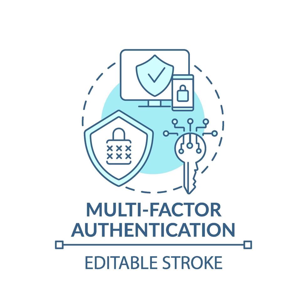 icono del concepto de autenticación multifactor vector