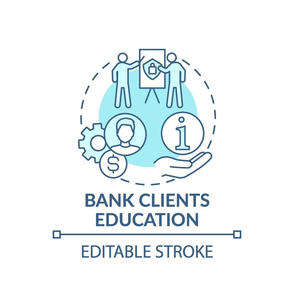 Bank clients education concept icon vector