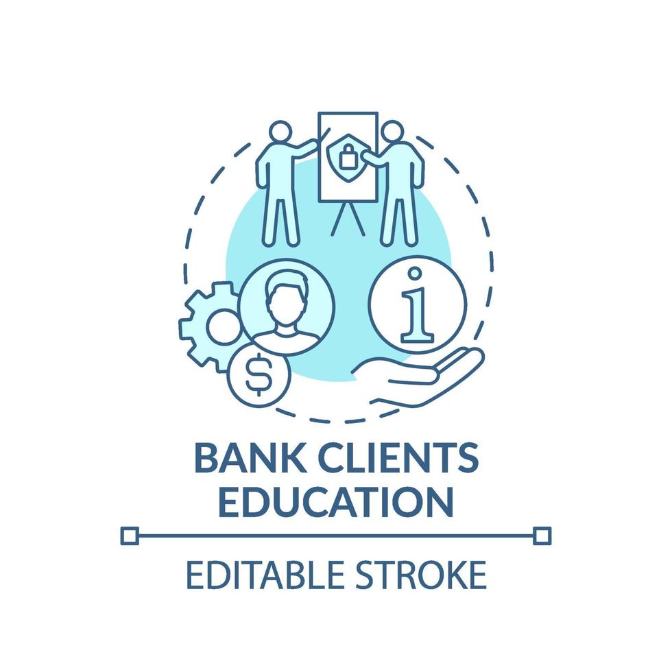 icono de concepto de educación de clientes bancarios vector