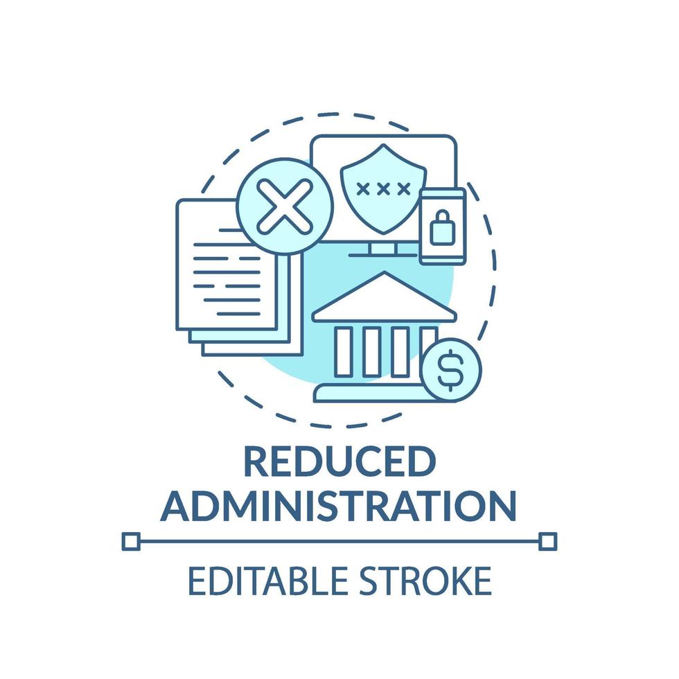 Reduced administration concept icon vector