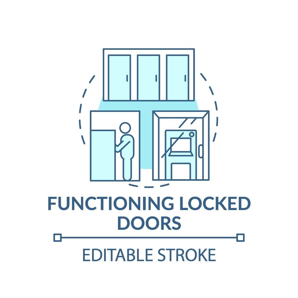 Functioning locked door concept icon vector