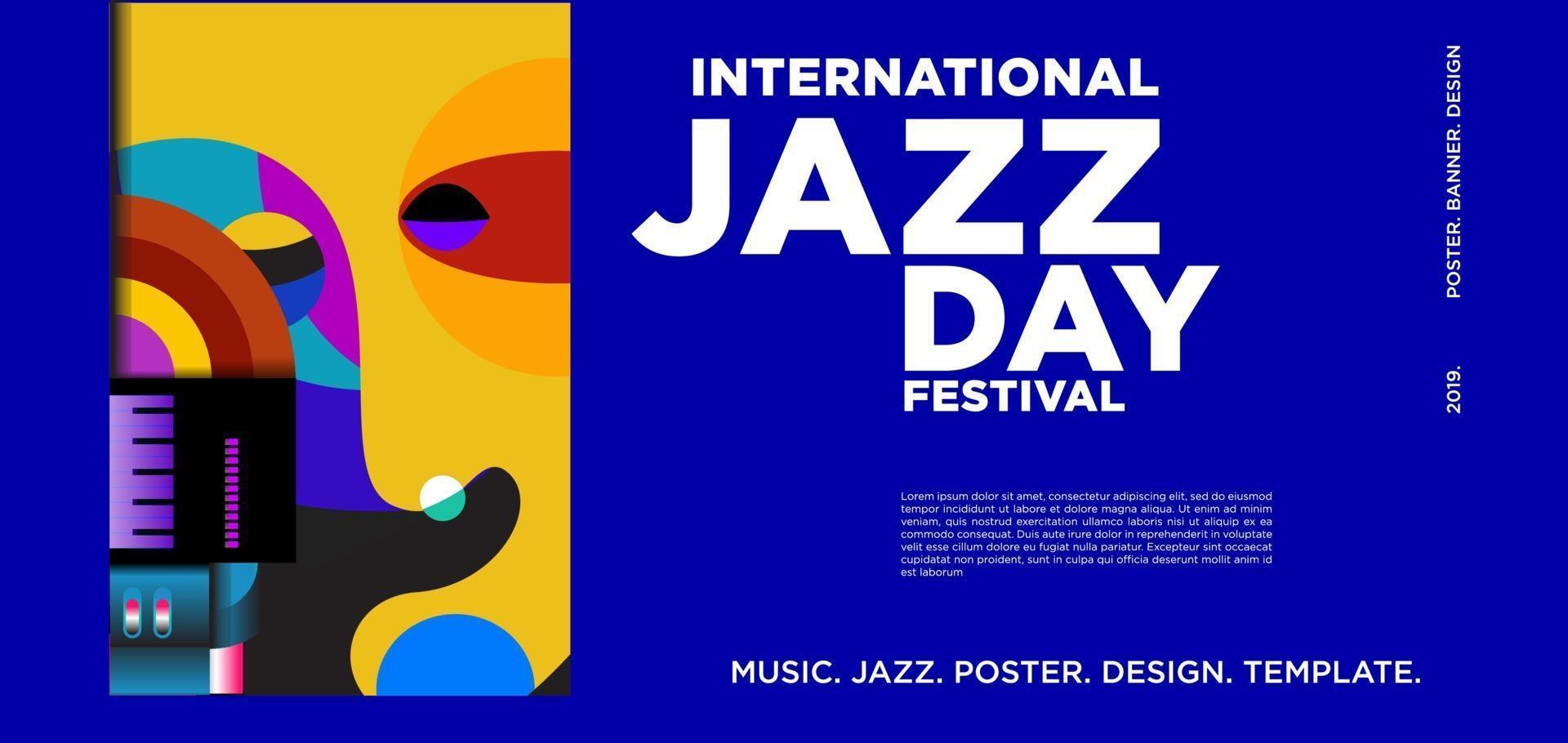 vector colorido diseño de banner del día internacional del jazz