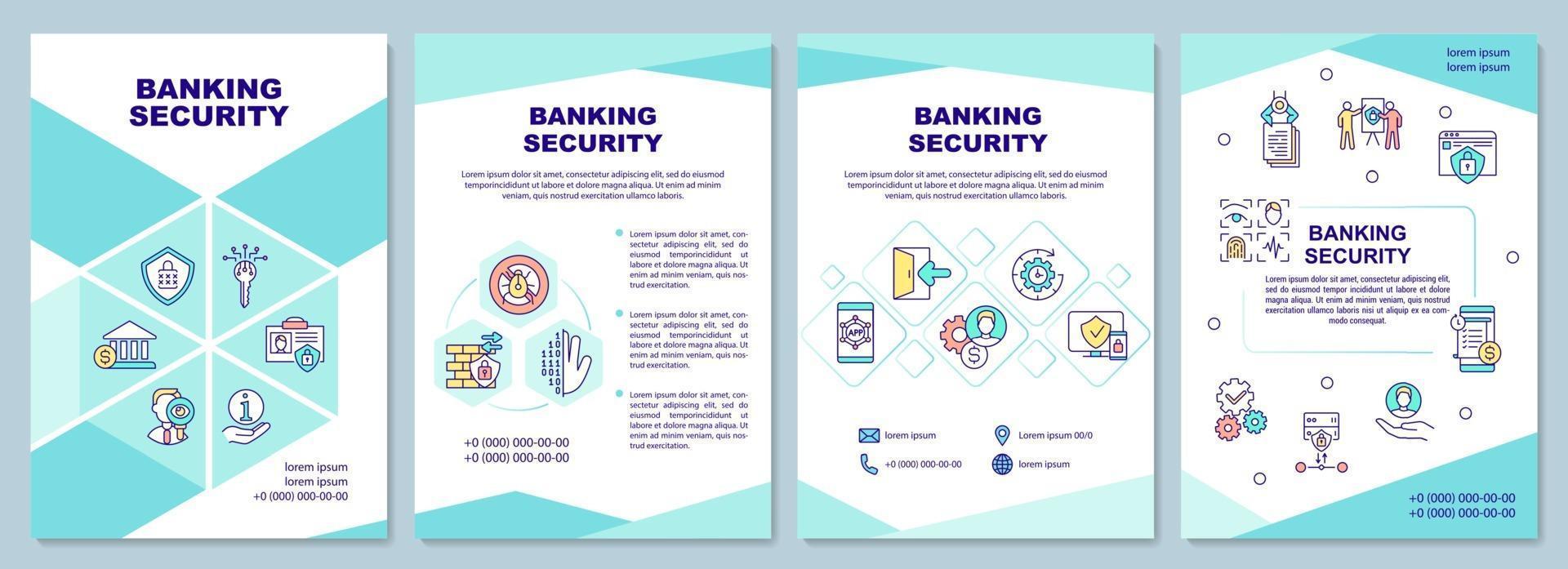 Banking security brochure template vector