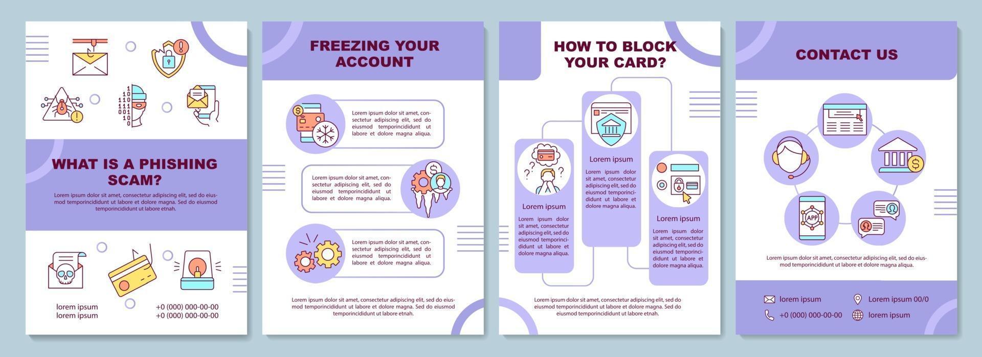 Biometric payments brochure template vector