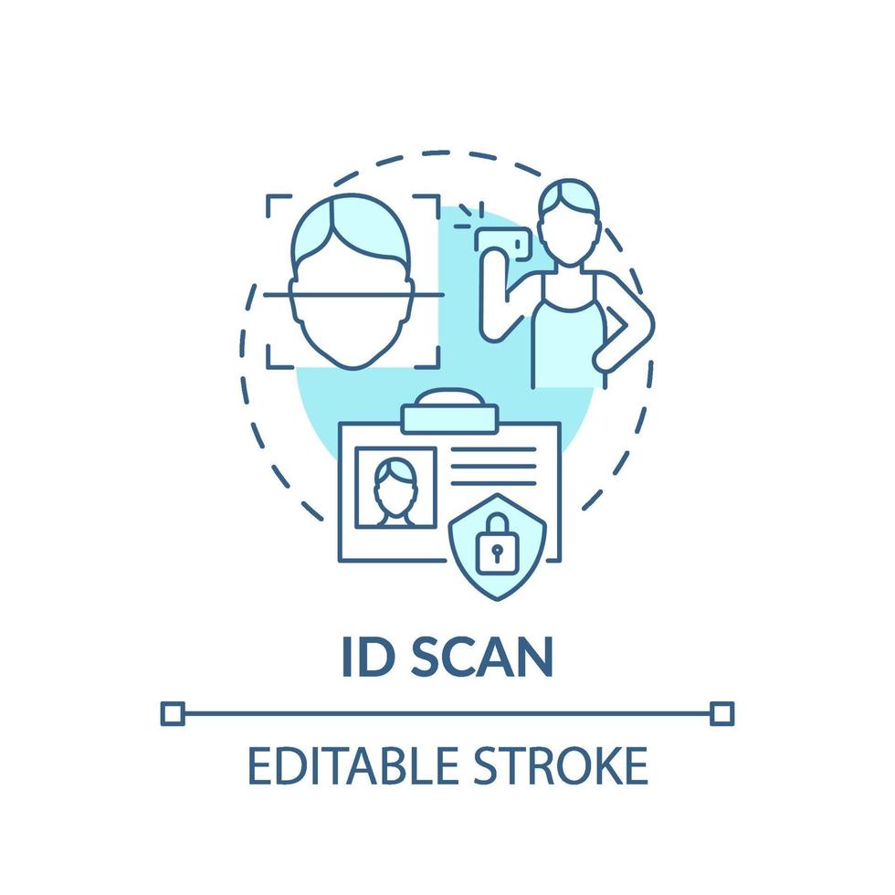 icono de concepto de escaneo de identificación vector