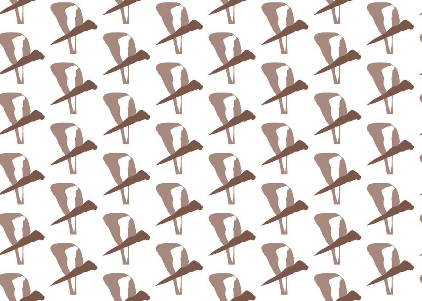 Hand drawn, brown, white color shapes seamless pattern vector