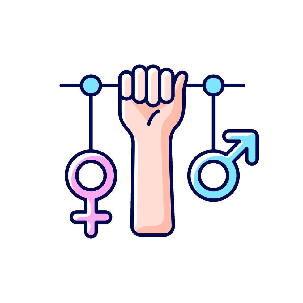 Feminism RGB color icon vector