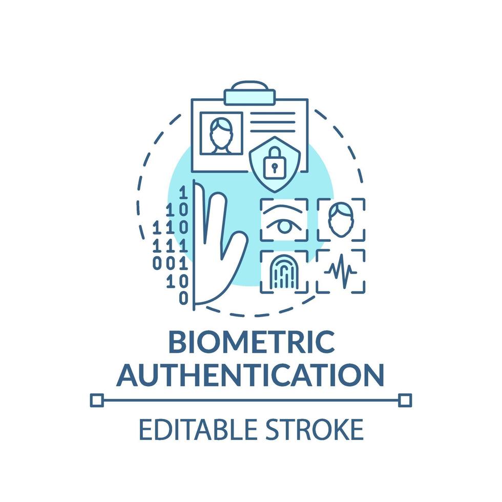 Biometric authentication concept icon vector