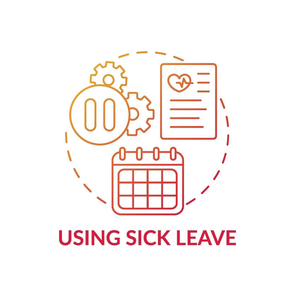 Using sick leave concept icon vector