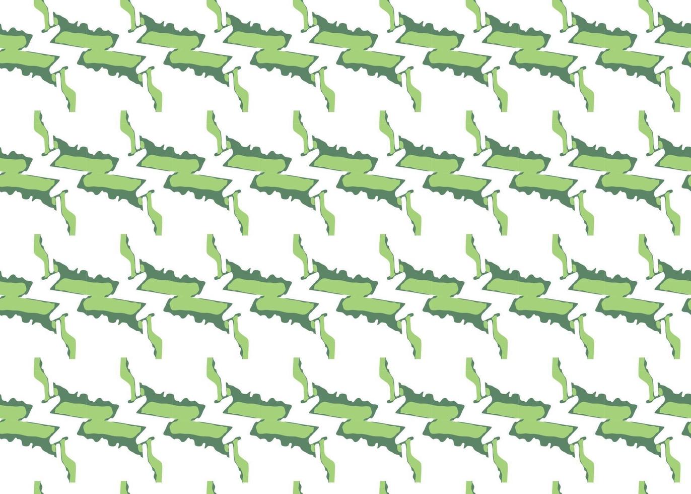 Hand drawn, green, white color lines seamless pattern vector
