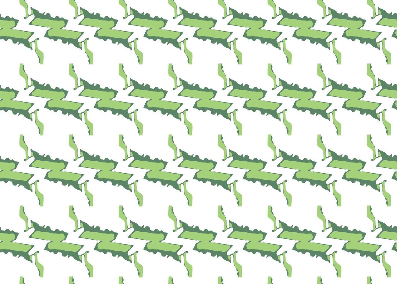 Hand drawn, green, white color lines seamless pattern vector