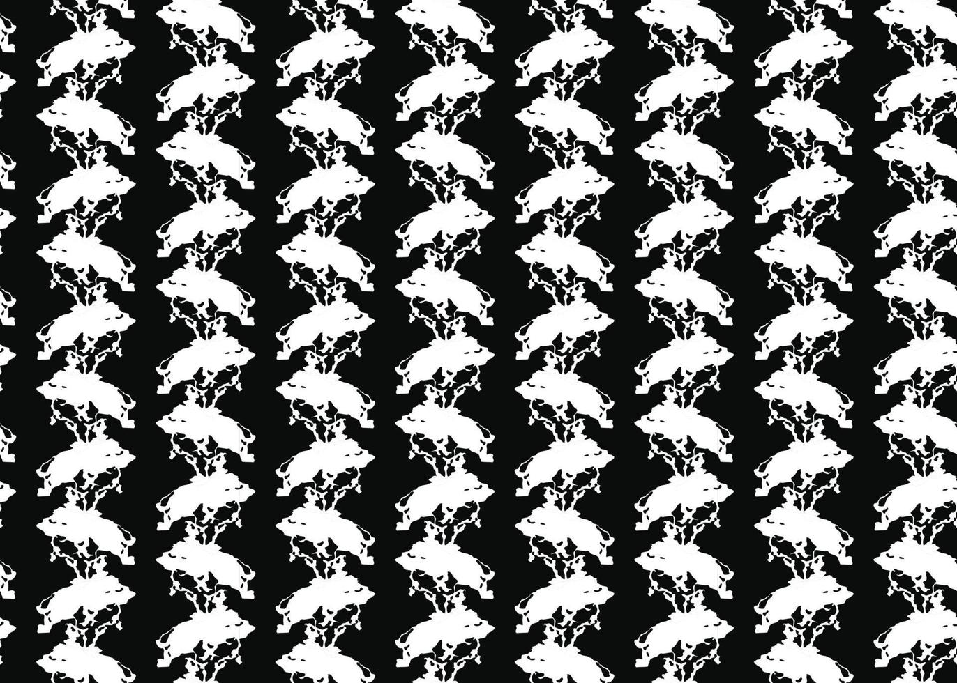 Hand drawn, black, white color seamless pattern vector