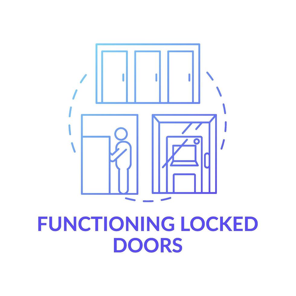 Functioning locked door concept icon vector