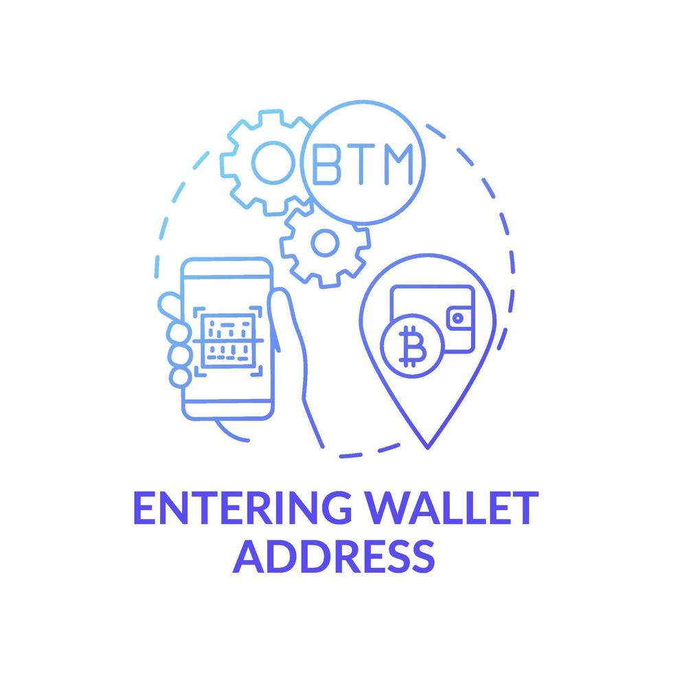 Entering wallet address concept icon vector