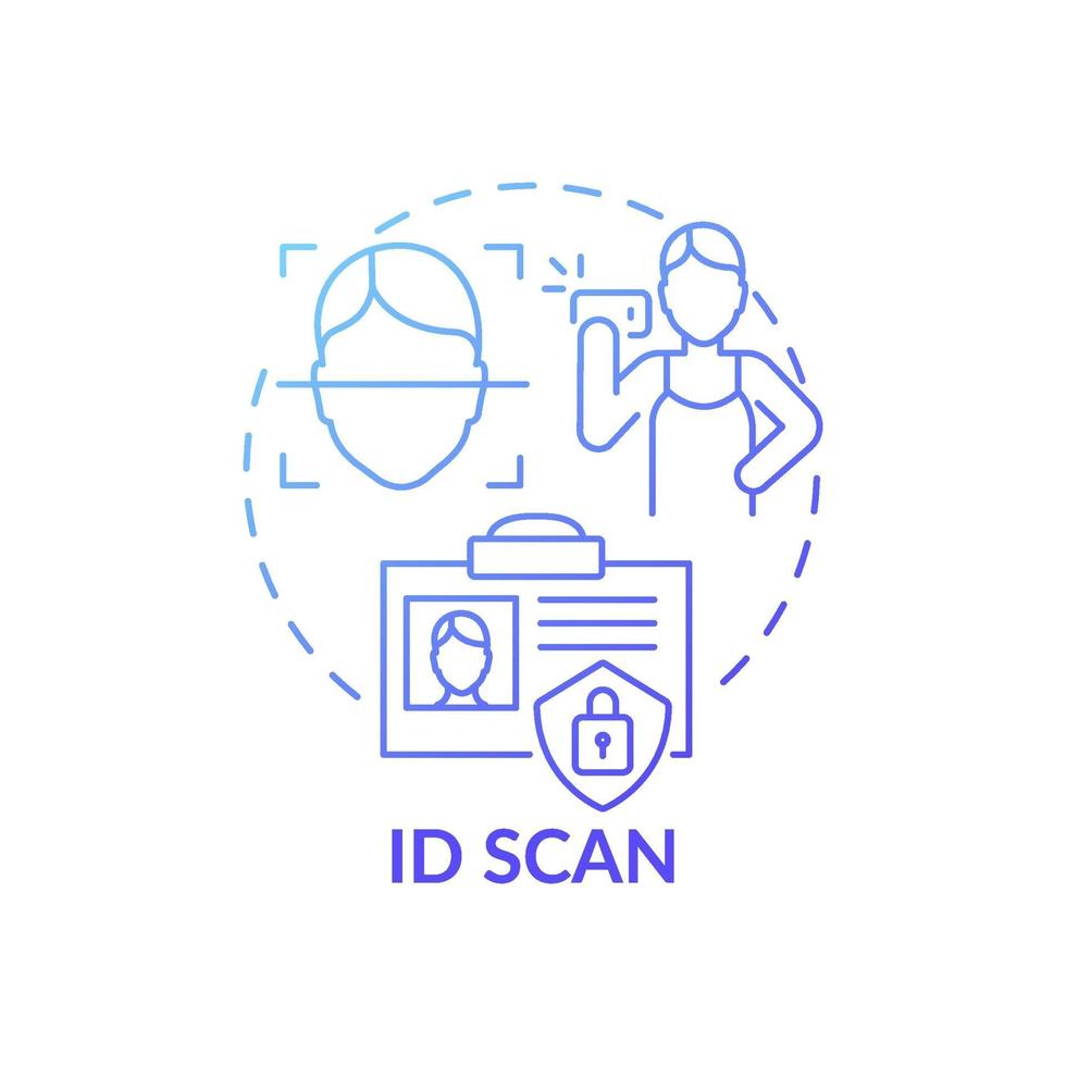 icono de concepto de escaneo de identificación vector