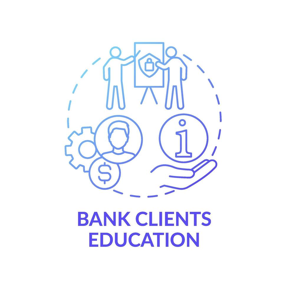 icono de concepto de educación de clientes bancarios vector