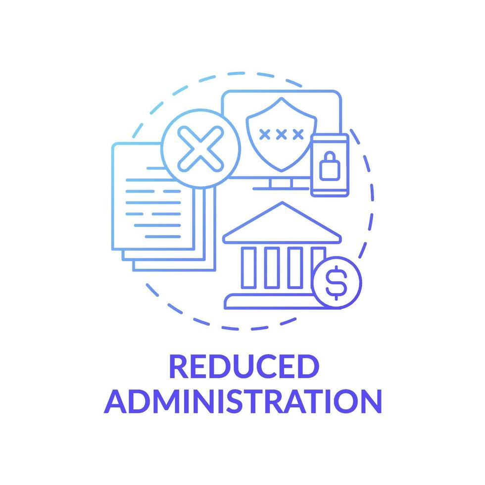 icono de concepto de administración reducida vector