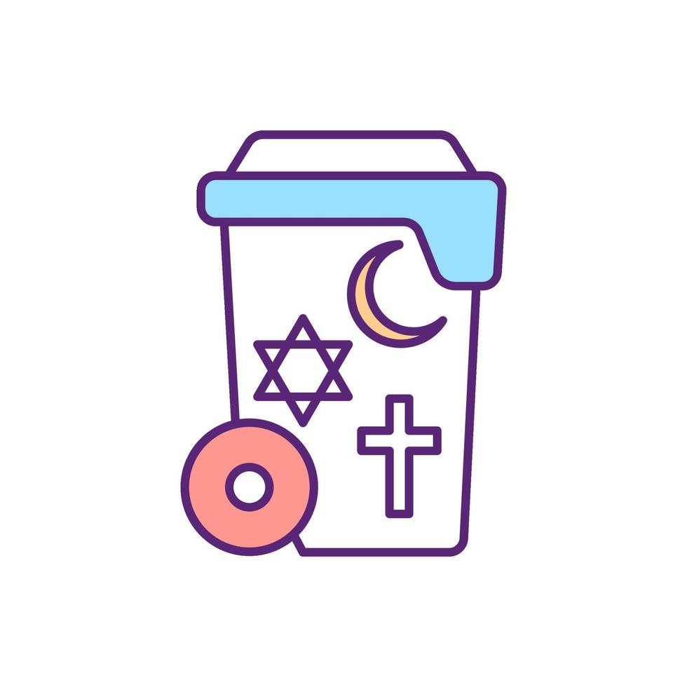 Global religions RGB color icon vector