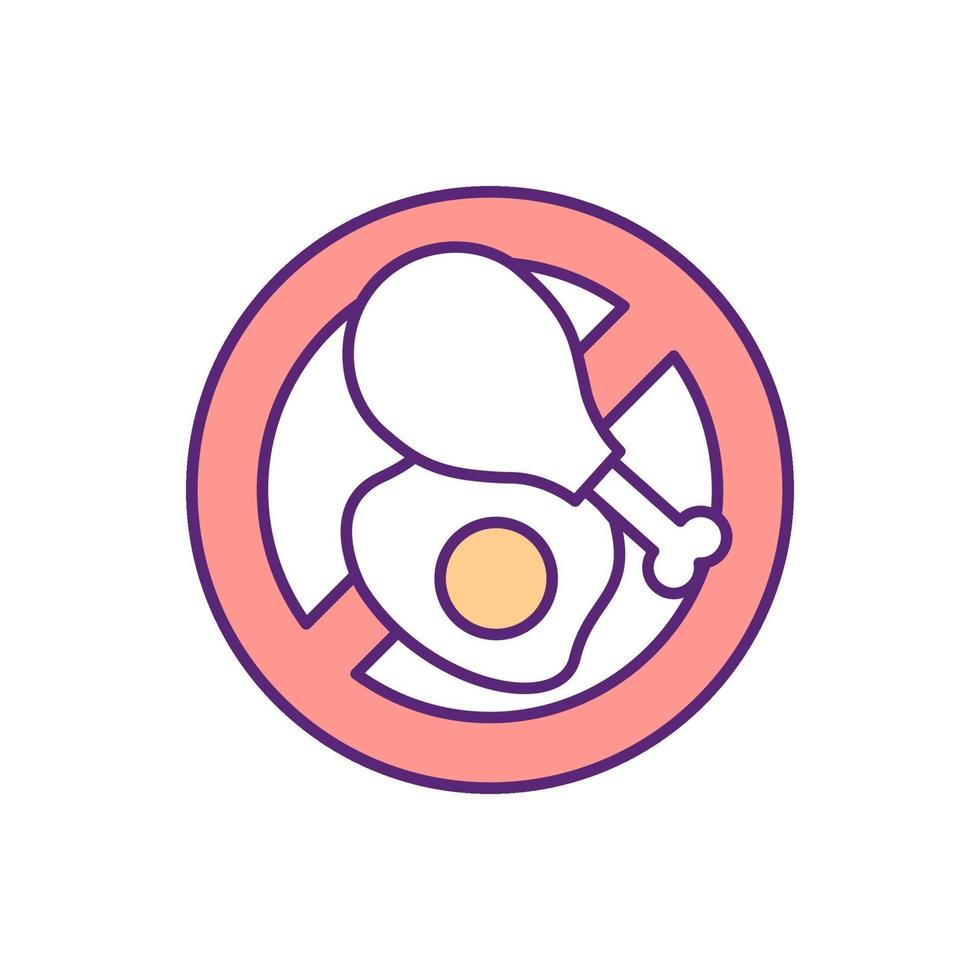 Food restrictions RGB color icon vector