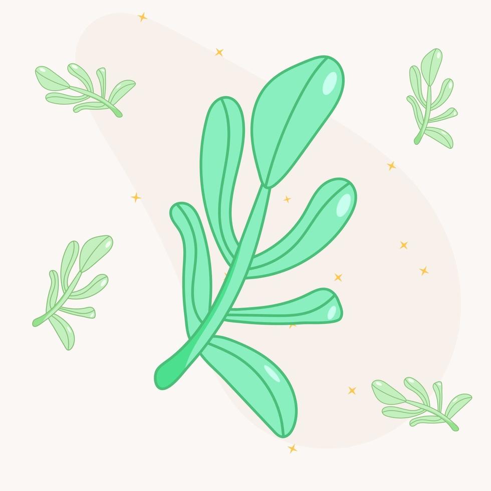 Trendy branch of greenery for decoration vector