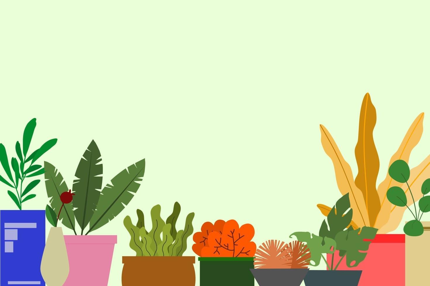 vector de fondo de plantas decorativas