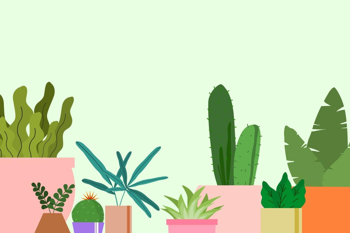 vector de fondo de plantas decorativas