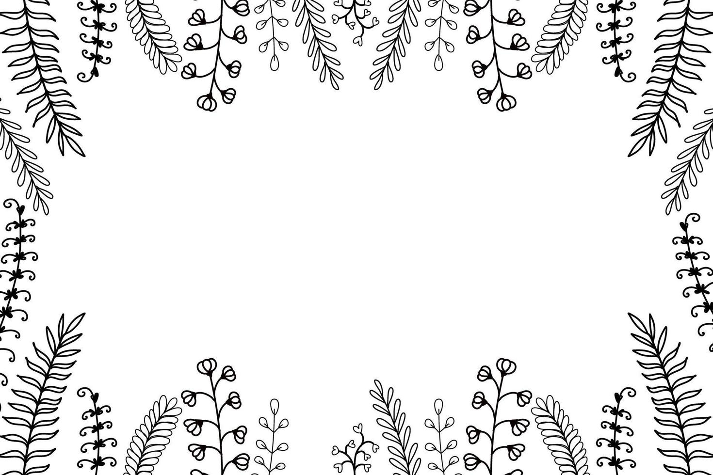 Floral Line Art Background Vector