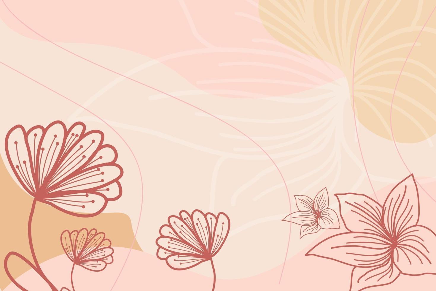 Floral Outline Background Vector