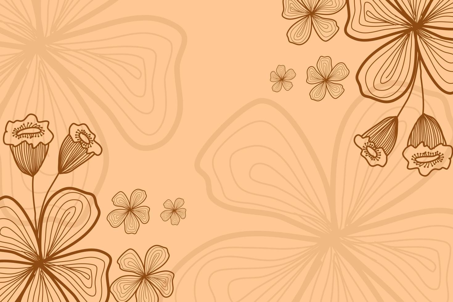 Floral Line Art Background Vector