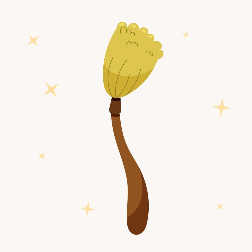 Magic broom for witch or cleaning vector