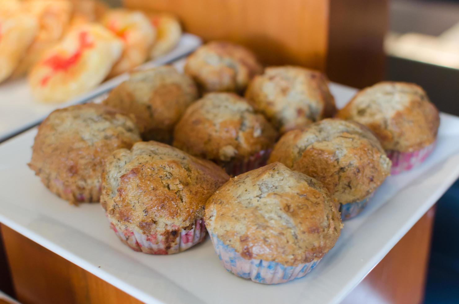 Banana muffins on a plate photo