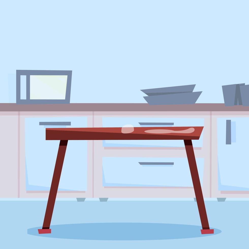 Dirty kitchen with used plates and stains vector